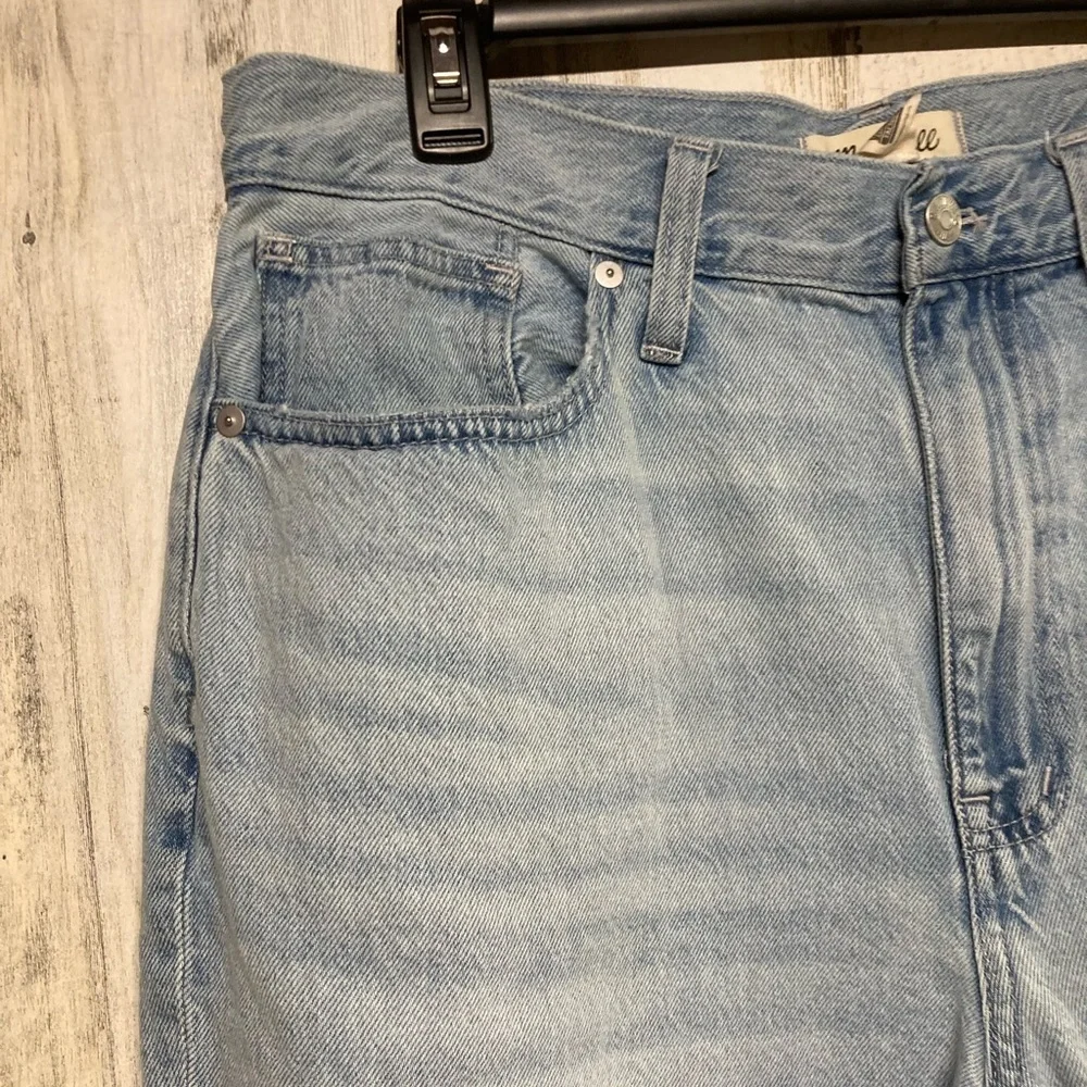 Madewell Luzon Wash Distressed Blue Baggy Flare Jeans Denim Size 31 - Picture 4 of 13